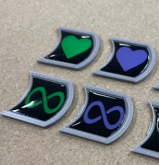 COLOR Awareness Ribbons, Infinity & Hearts, Subie ownership badges