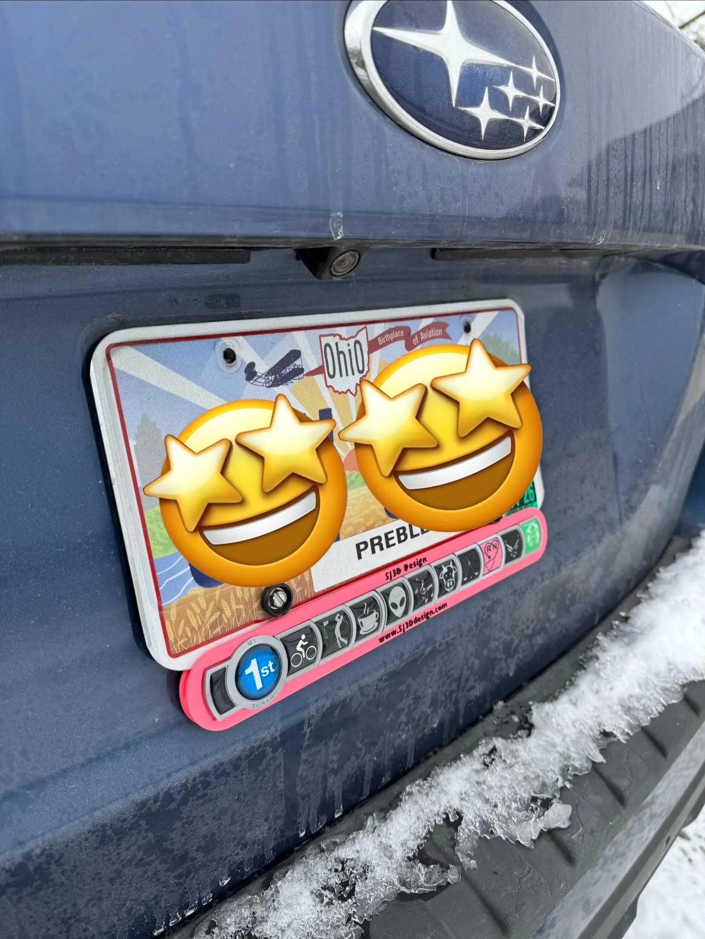 Subaru badge plate holder 50 state legal!