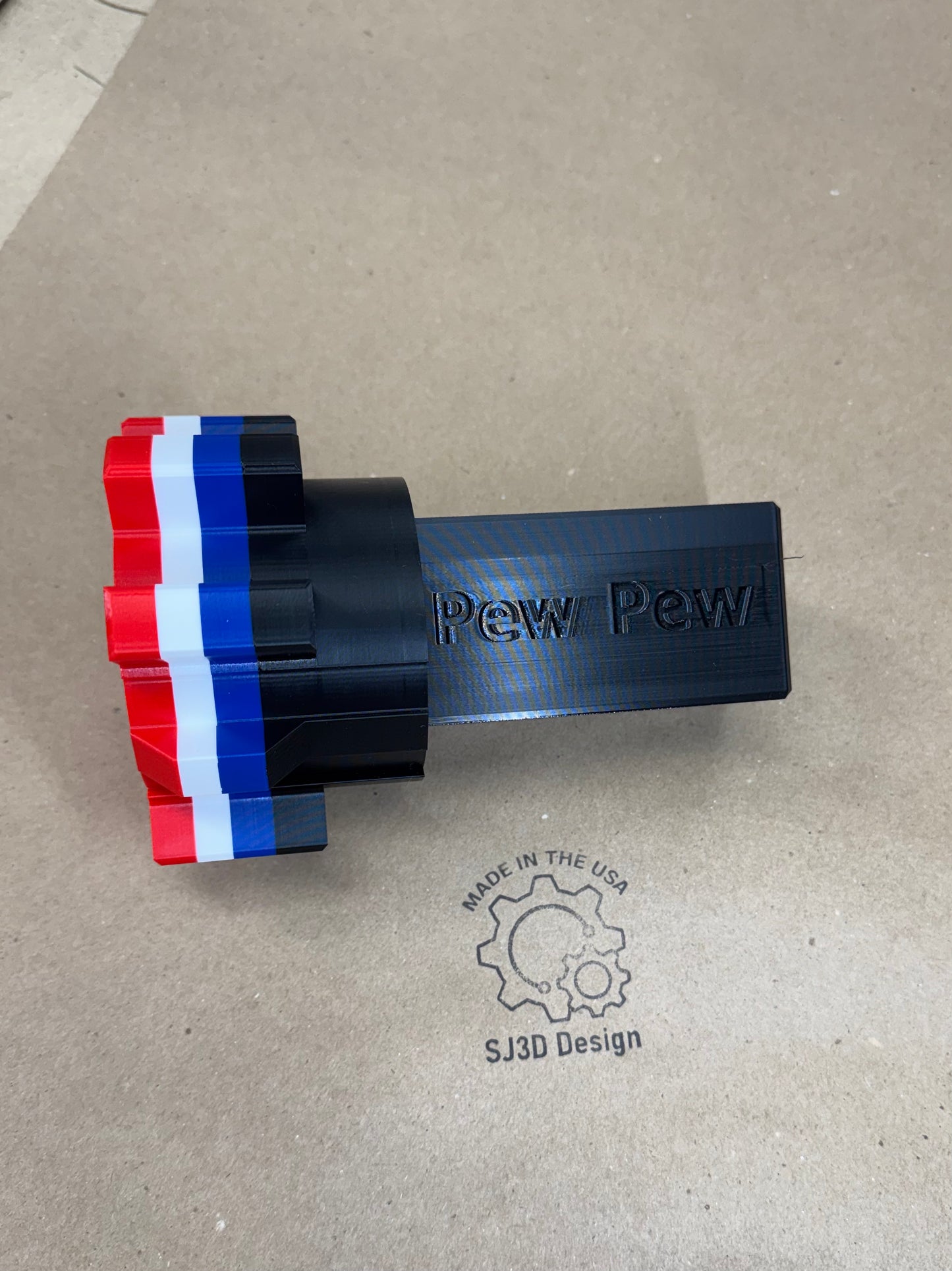 AR15 RED WHITE and BLUE!!! Bolt Head multi pin hitch, pew pew. All size hitches.