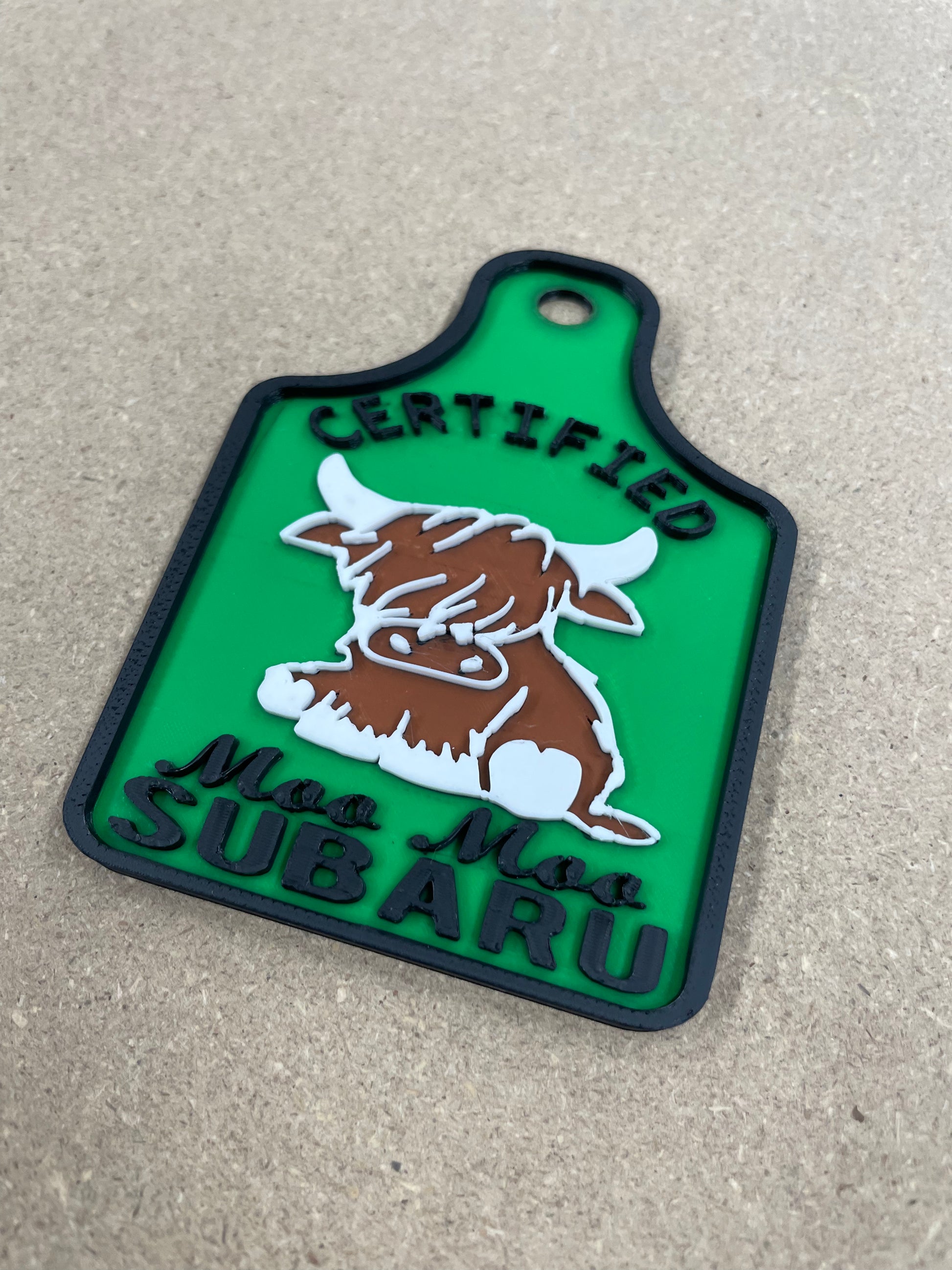 Certified Moo Moo Subaru - Ear Tag Badge